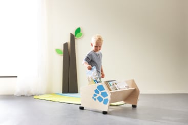 Bücherkiste mit Rollen