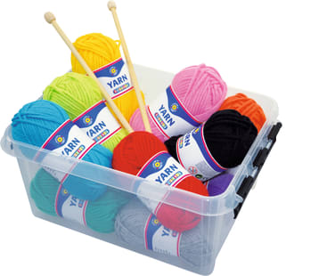 Wolle-Set mit Stricknadeln, 15-teilig