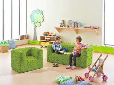 Kindergarten-Sessel, div. Stoffe, Sitzh. 30 cm