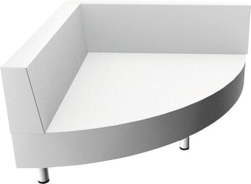 Viertelkreispodest mit 2 Rückenlehnen, Sitzhöhe 35 cm