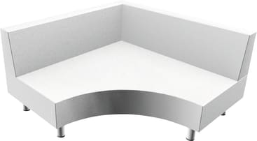 Eckpodest mit 2 Rückenlehnen, Sitzhöhe 35 cm