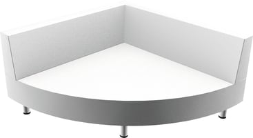 Viertelkreispodest mit 2 Rückenlehnen, Sitzhöhe 53 cm