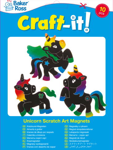 Kratzbilder Einhorn, magnetisch, 30 Stück