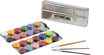 Schminkfarben Profi, 24 Farben + 3 Pinsel
