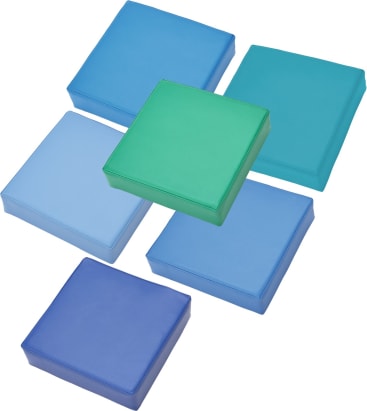 Sitzkissen-Set, türkis/blau