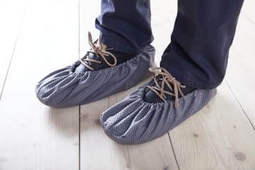 Überschuh mit Gumminoppen, 5 Paar, grau