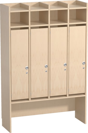 Garderobenschrank YUNA, Türen links angeschlagen, Griff rechts, 4 Felder, B 106 x H 160,4 x T 34,6 cm