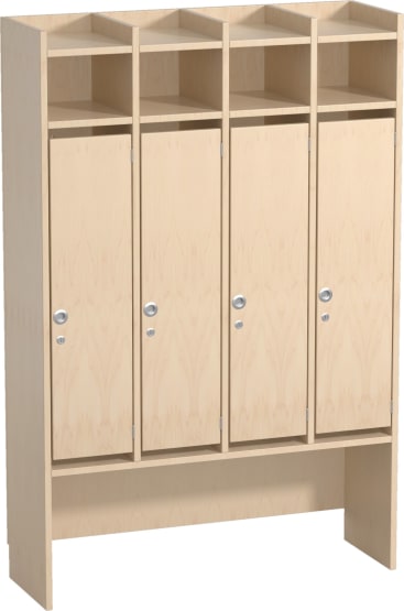 Garderobenschrank YUNA, Türen rechts angeschlagen, Griff links, 4 Felder, B 106 x H 160,4 x T 34,6 cm