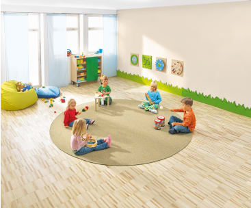 Bauteppich, Sandbeige, Ø 2 m