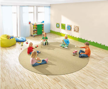 Bauteppich, Sandbeige, Ø 3 m