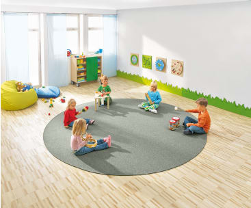 Bauteppich, Platingrau, Ø 3 m