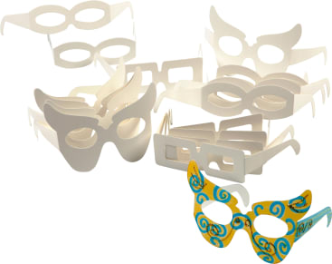 Papp-Brille blanko, 160 Stück