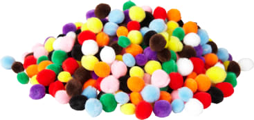 Mini-Pompons, ca. 450 Stück in 10 Farben und 2 Größen