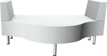 Wellenpodest mit Lehne links, Sitzhöhe 53 cm