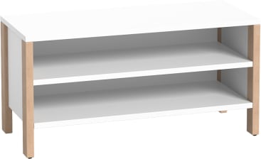 Regalschrank Linus, offen, B 110,4 x H 55 (mit Rollen) x T 45,7 cm