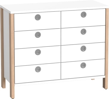 Schubkastenschrank Linus, B 110,4 x H 93,4 (mit Füßen) x T 45,7 cm