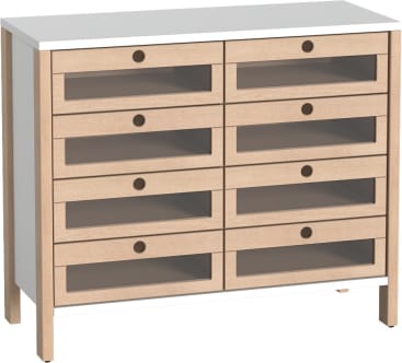 Schubkastenschrank Linus, B 110,4 x H 93,4 (mit Füßen) x T 45,7 cm