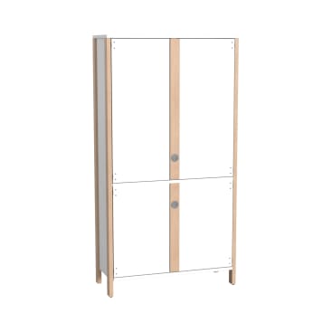 Hochschrank Linus mit 2 Doppeltüren, B 110,4 x H 208,6 (mit Füßen) x T 45,7 cm