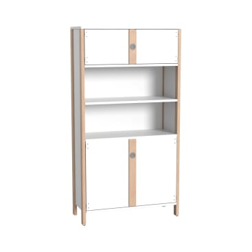 Hochschrank Linus mit 2 Doppeltüren, B 110,4 x H 208,6 (mit Füßen) x T 45,7 cm