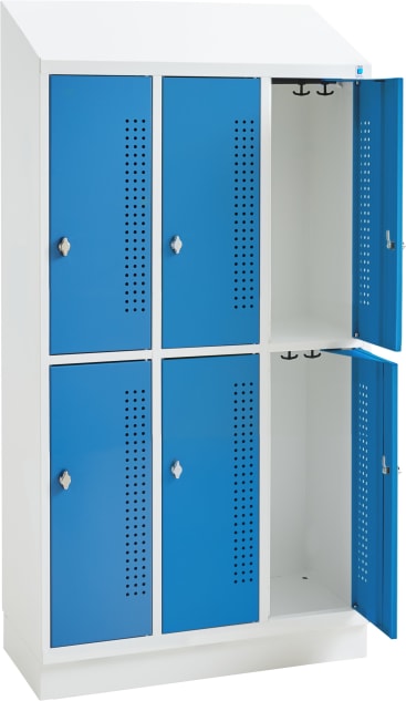 Garderobenspind 3 x 2 Fächer, B 92,5 x H 165 x T 45 cm