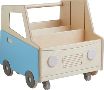 Bücherkiste Bus mit Rollen, 44x43x44cm