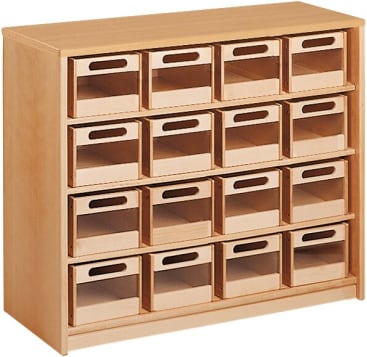 Schrank Forminant mit 16 Acryl-Materialkästen, B 100 x H 83,6 x T 39,4 cm