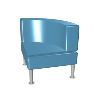 Sofa Rebello rundes Eckelement mit Rückenlehne, Kunstleder, div. Farben