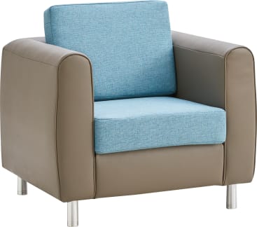 Sessel mit Rücken- und Sitzkissen, div. Stoffe