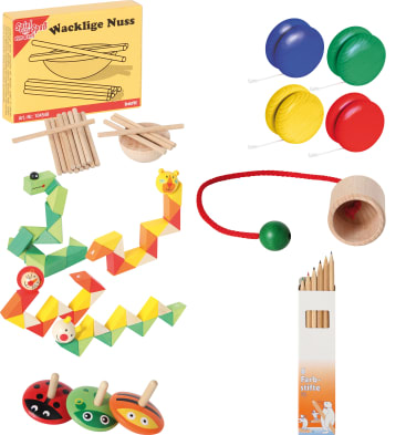 Geschenke-Set Holzspielzeug, 90-teilig