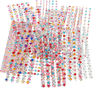 Strasssteine-Sticker, 12 Bogen