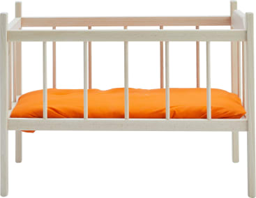 Puppenbett natur aus Holz, 4-teilig