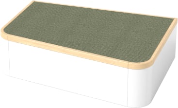 Podest, schräg, ohne Rollkasten; H 33 cm, Tretford-Teppichbelag