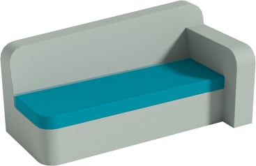 Kindersofa, Armlehne rechts, Stoffbezug