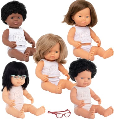 Puppen-Set, 5 Puppen, 38 cm