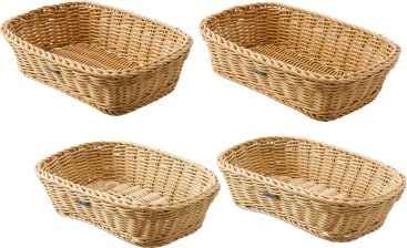 Körbe-Set, rechteckig, 4 Stück in 2 Größen