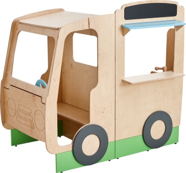 Begehbarer Food Truck aus Holz für Kinder