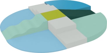 Bewegungslandschaft Spielbergen, 9-teilig; 200 x 200 cm