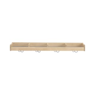 Mützenablage YUNA, versch. Hakenfarben, 4 Fächer, B 120 x H 12,8 x T 22,1 cm
