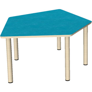 Fünfeck-Tisch grow upp klein, Holzbeine mit Gleitern, L 115,8 x B 104,2 cm