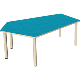 Fünfeck-Tisch grow upp groß, Holzbeine mit Gleitern, L 165,8 x B 115,5 cm