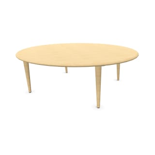 Tisch move upp rund, konisch verlaufende Holzbeine mit Gleitern, Ø 120 cm