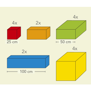 Schaumstoffwürfel-Set Einfache Grundformen, 16-teilig