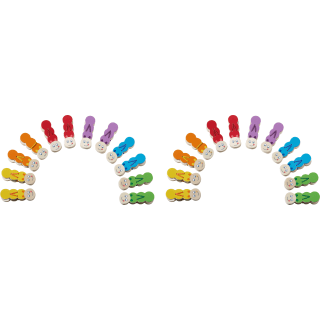 Klammerraupen-Set, 24 Raupen in 6 Farben