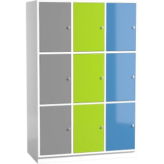 Schultaschenschrank, 3 x 3 Fächer, B 107,5 x H 165 x T 50 cm