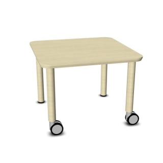 Sicherheitstisch move upp, Holzbeine mit Rollenmix, L 80 x B 80 cm