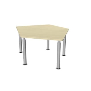Fünfeck-Tisch grow upp klein, Rasterverstellung 59 - 76 cm, Metallbeine mit Gleitern, L 115,8 x B 104,2 cm