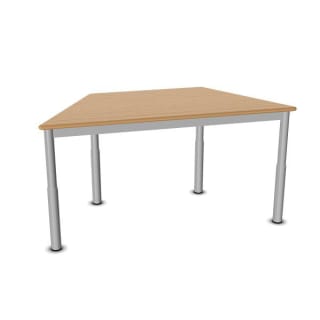 Tisch trapezförmig, Schraubverstellung 40 - 59 cm, Metallzarge mit Gleitern, L 120 x B 60 cm