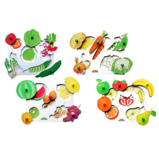 Greifpuzzle-Set Obst & Gemüse, 4 Puzzles