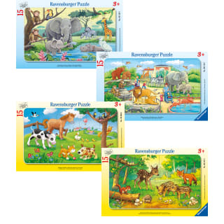 Ravensburger Rahmenpuzzle-Set Tiere, 4 Puzzles