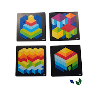 Farblegespiel Geometrie, 4 Puzzles
